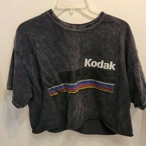 True Vintage Los Angeles Kodak Women's Size L Short-Cut Shirt Black Faded